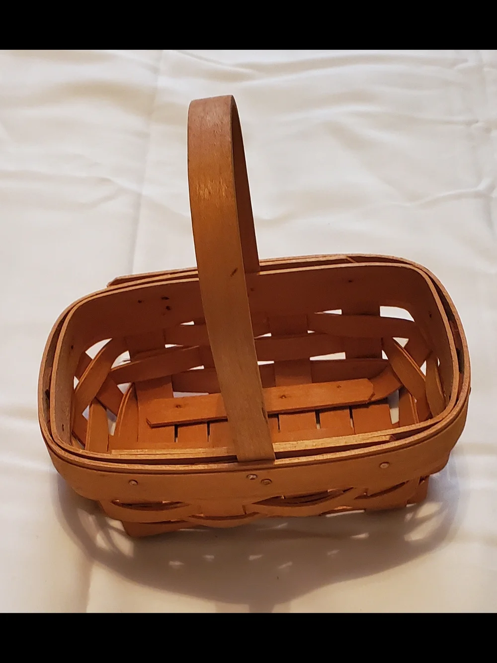 1995 Longaberger Woven Wood Basket in Natural Brown